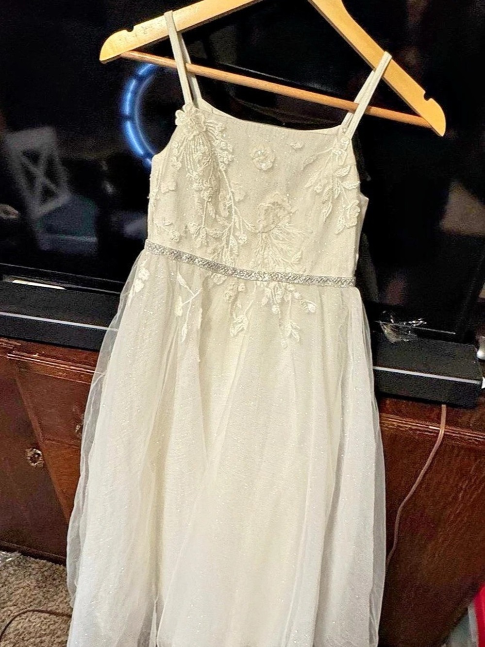 White Formal Flower Girl Dress, Like New. Dress was Taylor Maid by Joy